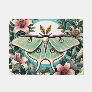 Luna Moth illustration lilies luna moths           Doormat