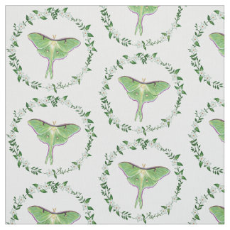 Luna Moth in Victorian sytle motif Fabric