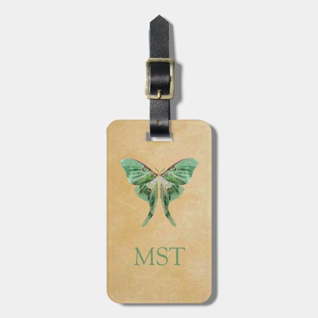 Luna Moth Luggage Bag Tag (Front Vertical)