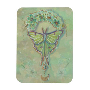 Luna moth moon design by Renee Lavoie Magnet