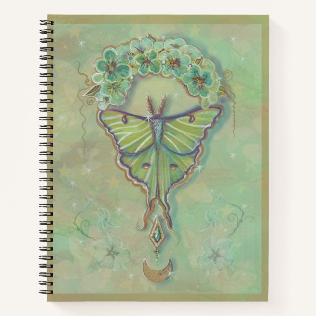 Luna moth moon design by Renee Lavoie  Notebook (Front)