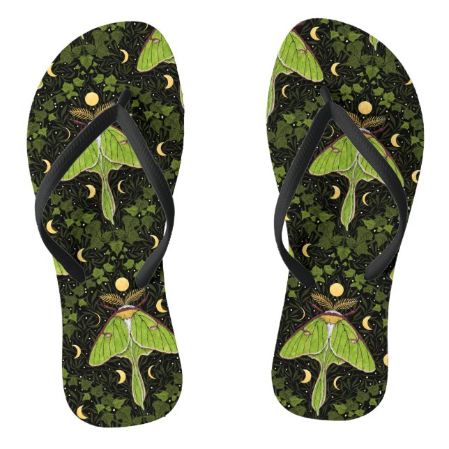 Luna moth, moon phases and ivy damask 2 jandals (Footbed)