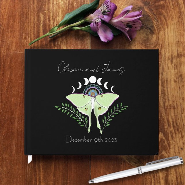 Luna Moth Moon Phases Guest Book (Creator Uploaded)