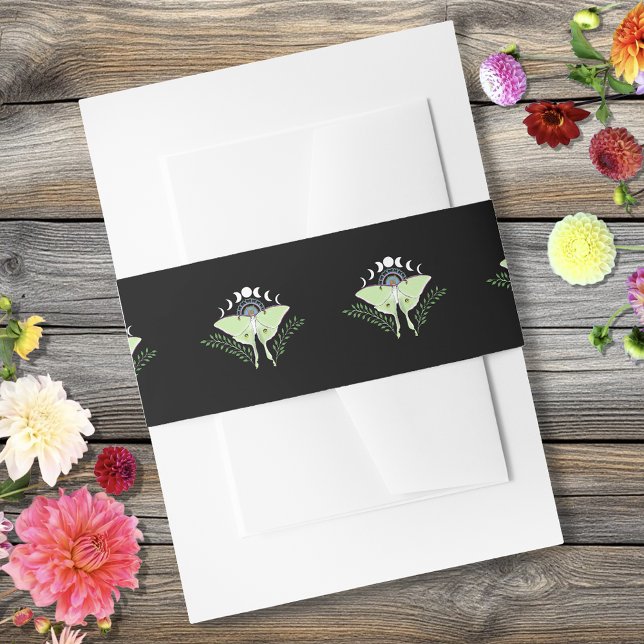 Luna Moth Moon Phases Invitation Belly Band (Creator Uploaded)