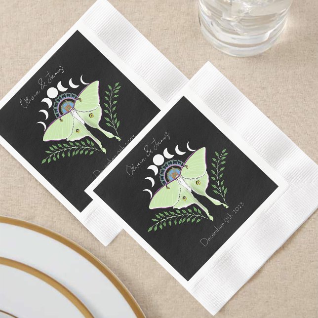 Luna Moth Moon Phases Napkin (Creator Uploaded)