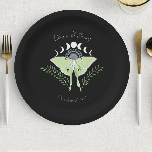 Luna Moth Moon Phases  Paper Plate (Creator Uploaded)