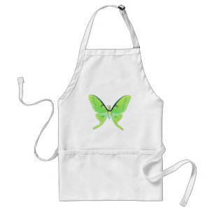 Luna moth on a pale green background standard apron