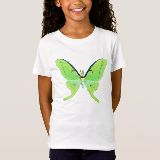 Luna moth on a pale green background T-Shirt (Front)