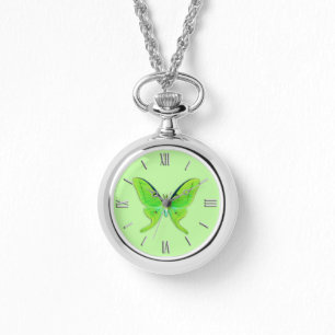 Luna moth on a pale green background watch