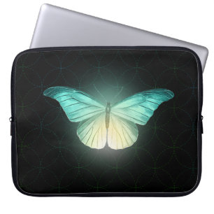 Luna Moth on Black Laptop Sleeve