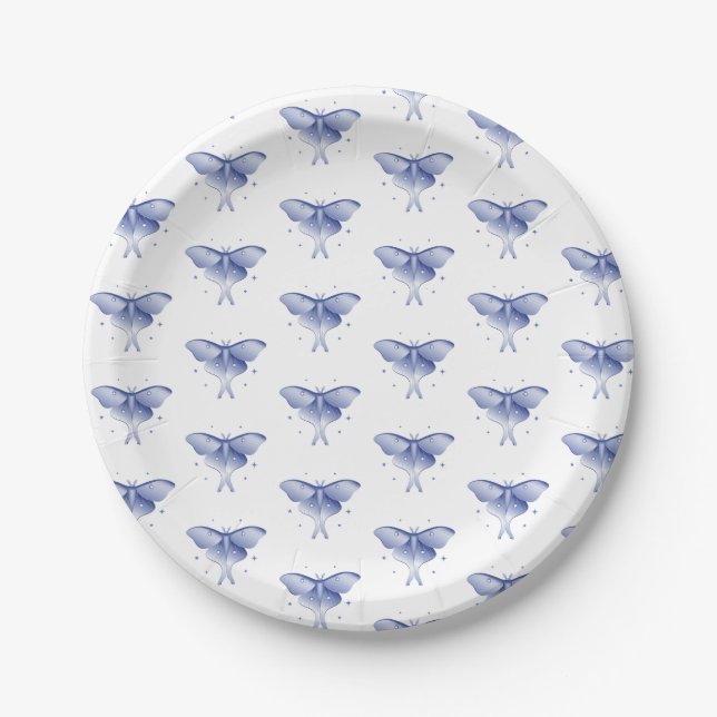 Luna Moth Pattern Paper Plates (Front)