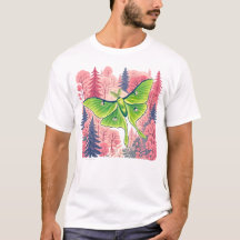 Luna moth pink forest