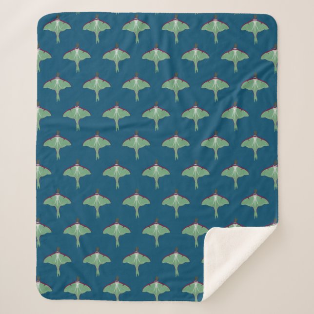 Luna Moth Sherpa Blanket (Front)