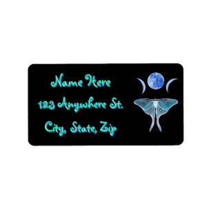 Luna Moth Triple Moon Label