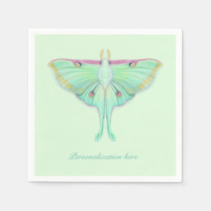 Luna Moth with Personalisation Napkin