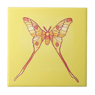 Luna Moth Yellow Orange Witchy Magical Insect Tile