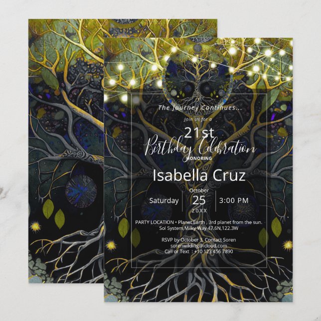 Luna Rising | Tree of Life Invitation (Front/Back)