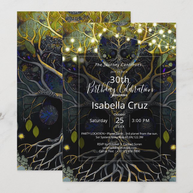 Luna Rising | Tree of Life Invitation (Front/Back)