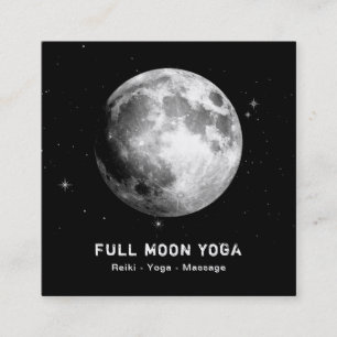 *~* Luna Stars Full MOON Lunar Cosmic Celestial Square Business Card