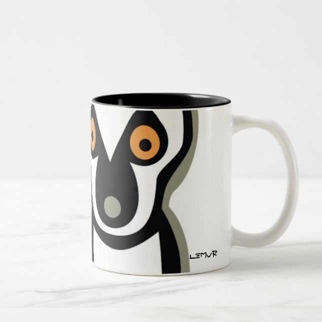 LUNA the LEMUR Two-Tone Coffee Mug (Right)