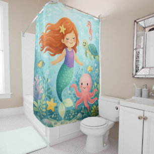 Luna the Mermaid & Friends Shower Curtain
