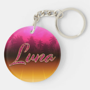 Luna Vorname Name golden pink Schlüsselanhänger Key Ring