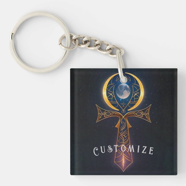 Lunar Ankh Key Ring (Front)