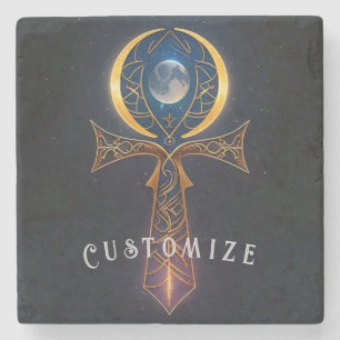Lunar Ankh Stone Coaster
