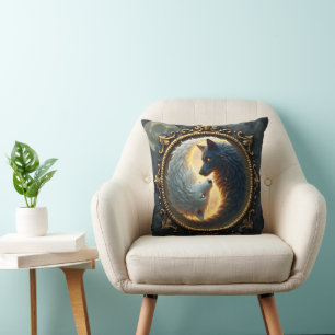 Lunar Balance – Where Shadows Embrace the Light.  Cushion