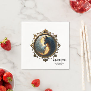 Lunar Balance – Where Shadows Embrace the Light. Napkin