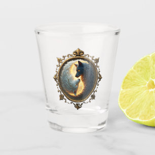 Lunar Balance – Where Shadows Embrace the Light.  Shot Glass