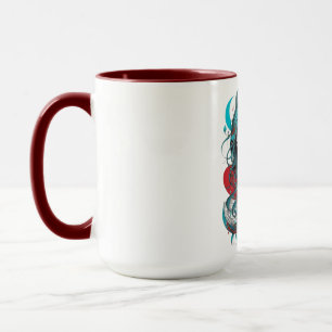 Lunar Blossom Reverie Turquoise Moonchild Crimson Mug