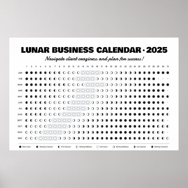 Lunar Business Calendar Full Moon Affection Poster (Front)