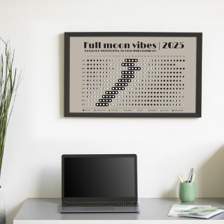 Lunar Business Calendar Full Moon Affection Poster