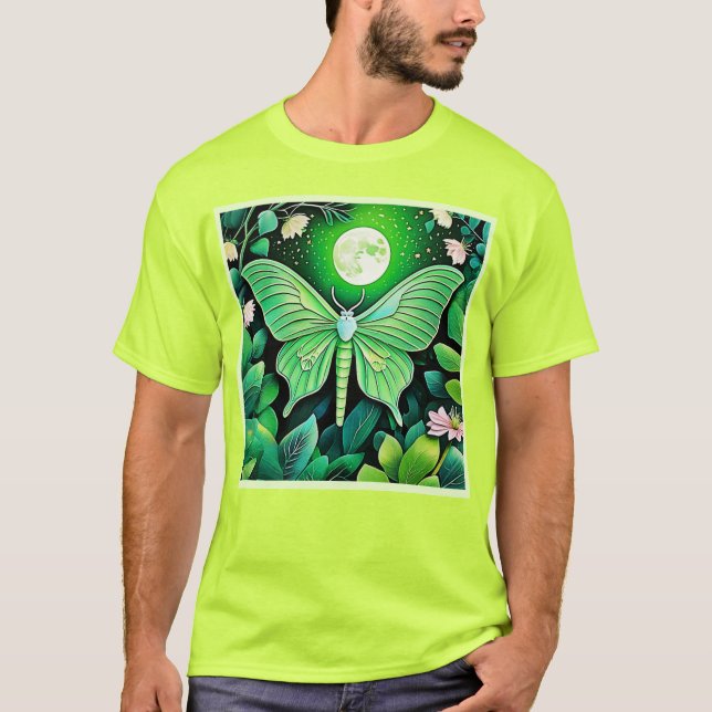 Lunar Butterfly Bloom Design T-Shirt (Front)
