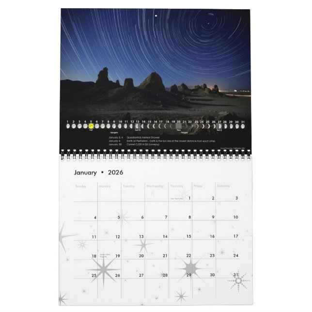 Lunar Calendar 2015 Astronomy Wall Calendar B (Jan 2026)