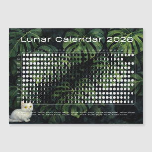 Lunar Calendar 2026 Moon Phases Monstera cats