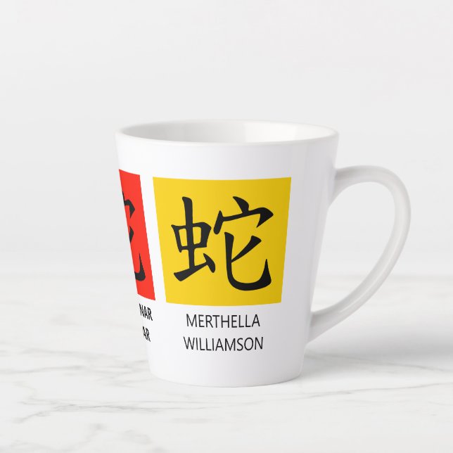 Lunar Chinese New YEAR OF THE SNAKE Custom Name Latte Mug (Right)