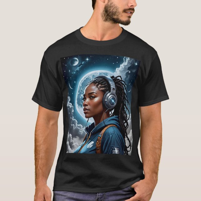 Lunar Dreamer Cosmic Vibes Art Tee (Front)