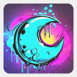 Lunar Drip Square Sticker