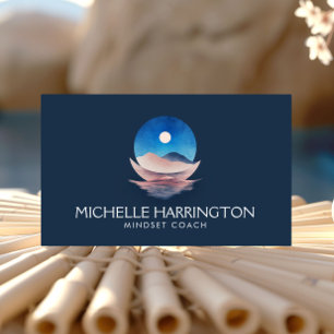 Lunar Echo Blue Full Moon Writer, Life Coach  Business Card
