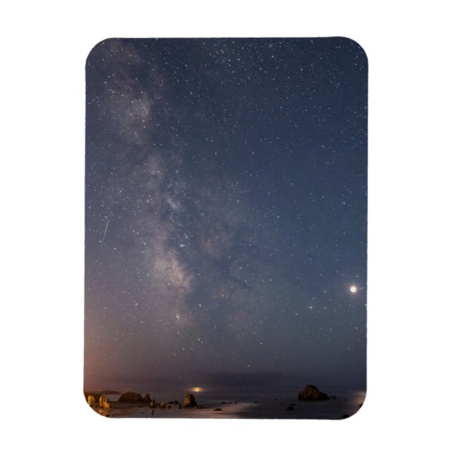 Lunar Eclipse & Milky Way | Bandon Beach Oregon Magnet (Vertical)