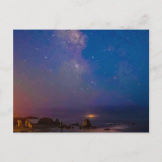 Lunar Eclipse & Milky Way | Bandon Beach, Oregon Postcard