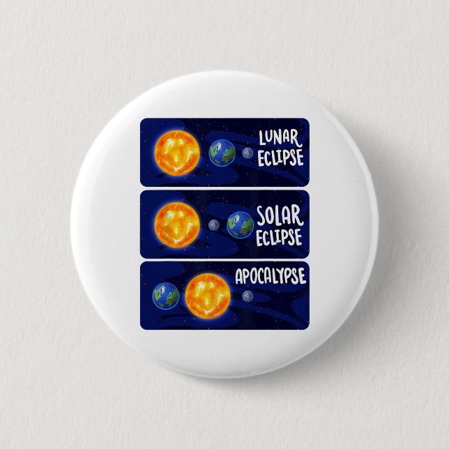 Lunar Eclipse Solar Apocalypse Astrology Science M 6 Cm Round Badge (Front)