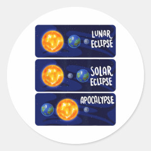 Lunar Eclipse Solar Apocalypse Astrology Science M Classic Round Sticker