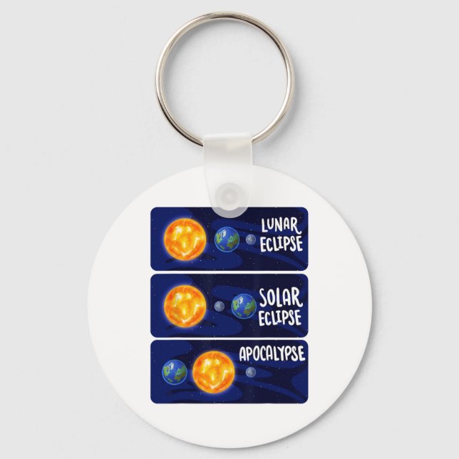 Lunar Eclipse Solar Apocalypse Astrology Science M Key Ring (Front)