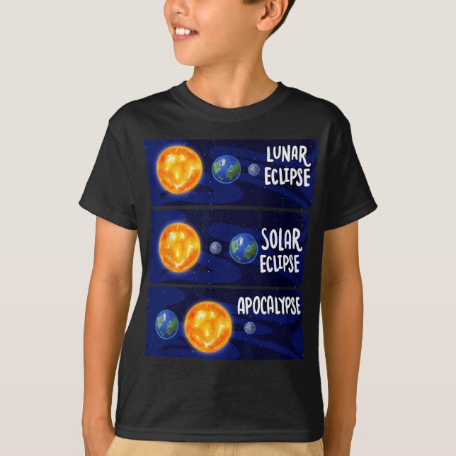 Lunar Eclipse Solar Apocalypse Astrology Science M T-Shirt (Front)