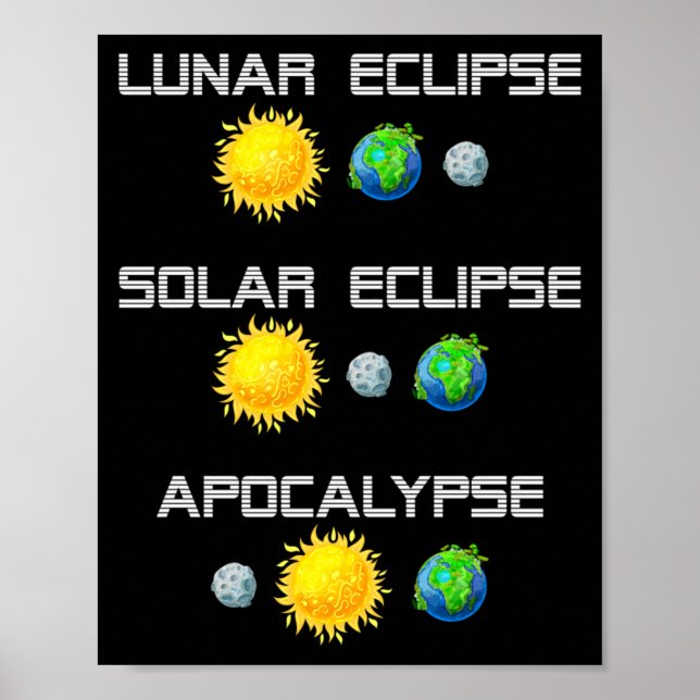 Lunar Eclipse Solar Eclipse Apocalypse Funny Poster (Front)