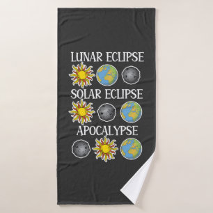 Lunar Eclipse Solar Eclipse Apocalypse Funny Space Bath Towel