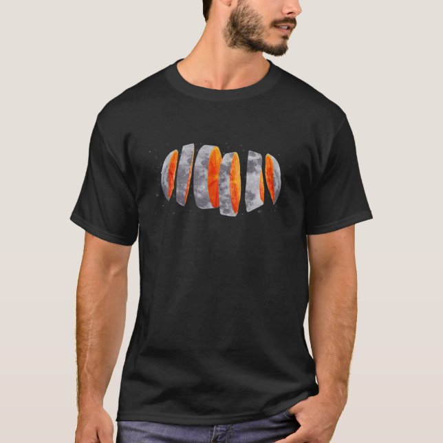 Lunar Fruit  Sliced Moon  Digital Collage Artwork  T-Shirt (Front)